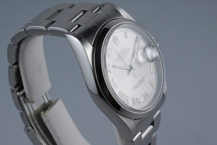 2001 Rolex DateJust 16200 with Silver Roman Dial
