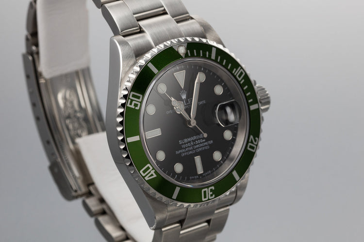 2003 Rolex Green Anniversary Submariner 16610LV MK I Dial with Box and Papers