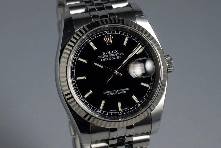 2009 Rolex DateJust 116234 Black Dial