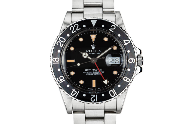 1986 Rolex GMT-Master 16750 with Black Bezel Insert
