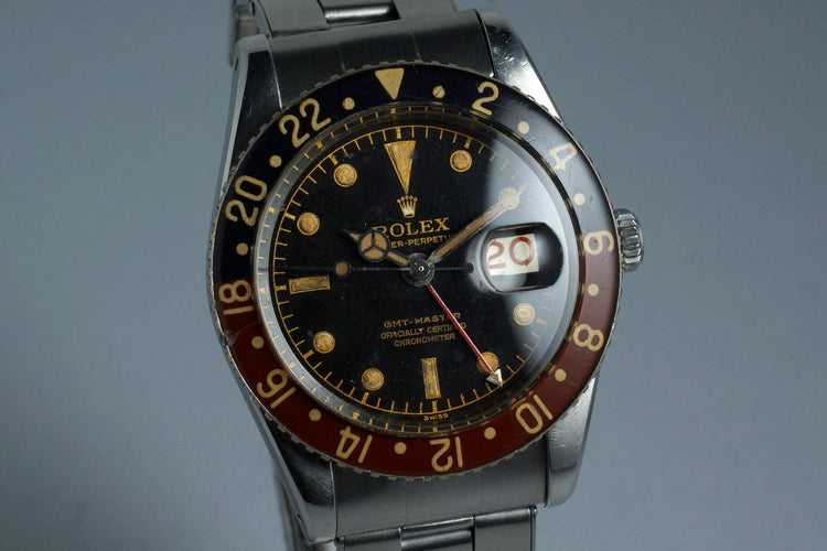 1958 Rolex GMT 6542 Glossy Gilt Chapter Ring with BAKELITE Bezel