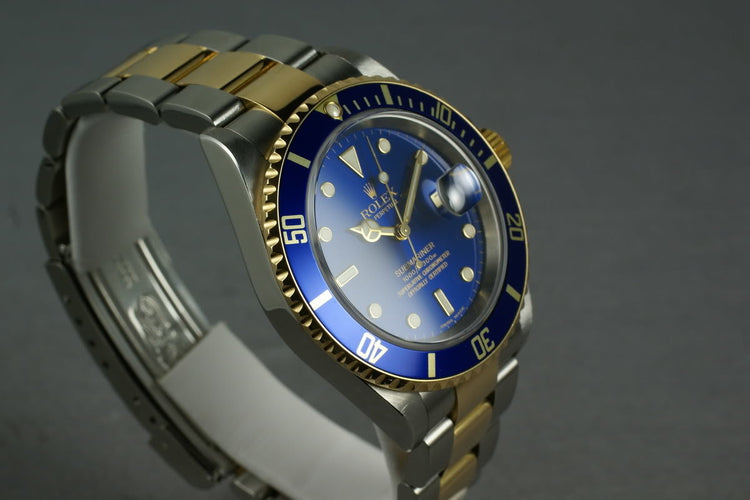 Rolex Submariner 18K/SS Blue Dial 16613 with Box and Papers