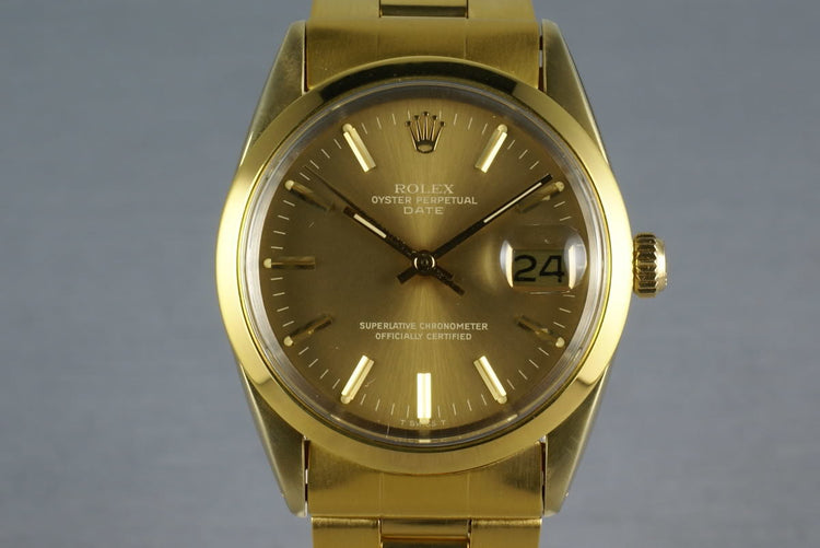 Rolex Date 1550 Gold cap ... box and papers