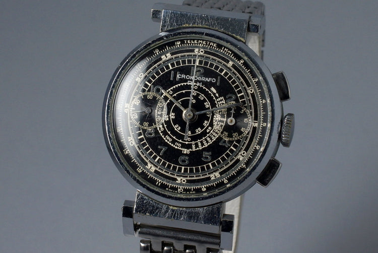 Vintage Cronografo D.H. 2-Register Chronograph with Black Dial