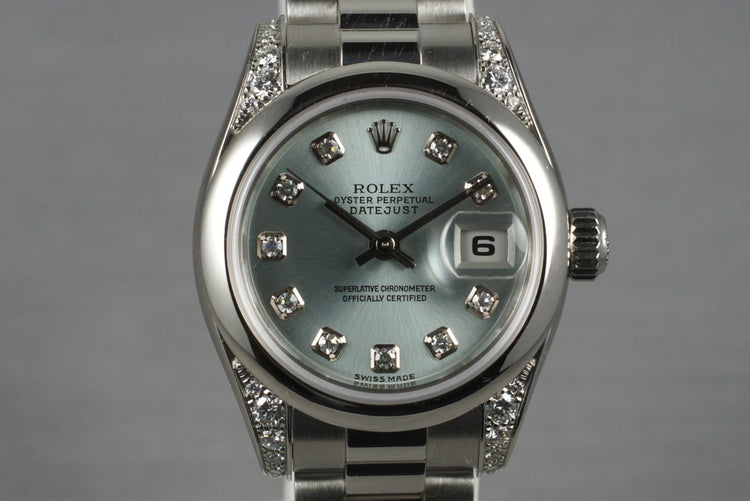 2001 Ladies Platinum Rolex Datejust 179296 with Factory Diamond Dial