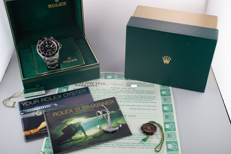 1989 Rolex Submariner 16610 with Box and Papers