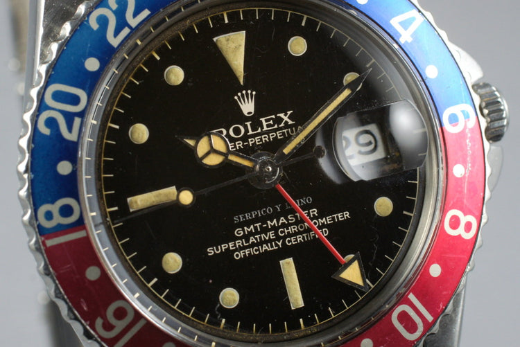 1960 Rolex GMT 1675 PCG Serpico Y Laino Dial