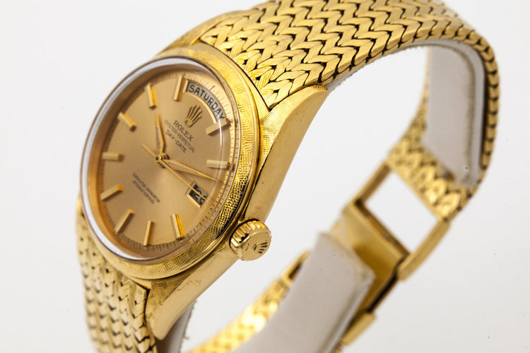 1962 Rolex YG Day-Date 1806 with Morellis Finish and Carl Bucherer bracelet