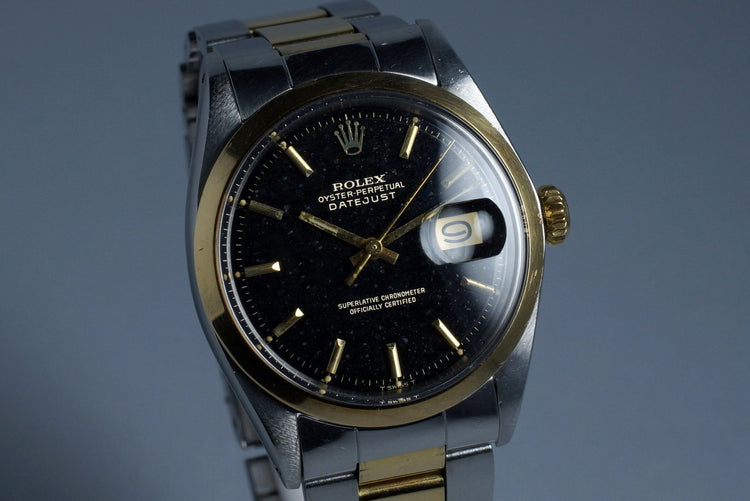 1971 Rolex Two Tone DateJust 1600 Glossy Gilt Black Dial