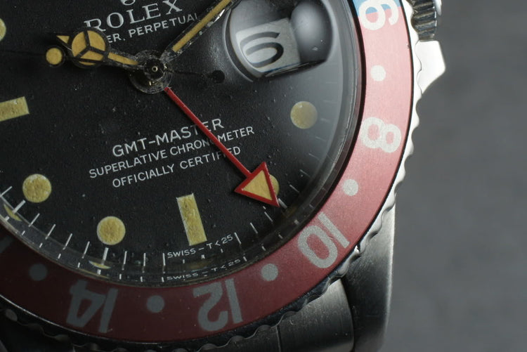1967 Rolex GMT 1675 Mark 1 Dial with All Red 24 Hour Hand