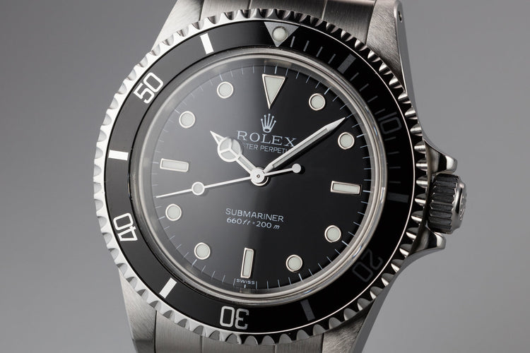 1988 Rolex Submariner 5513 with "SWISS" Only Service Dial with Box and Service Papers