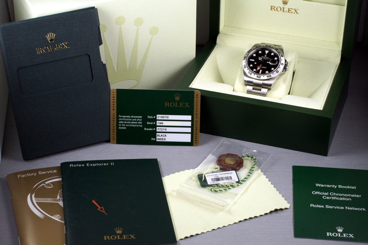 2013 Rolex Explorer II 216570 with Box and Papers
