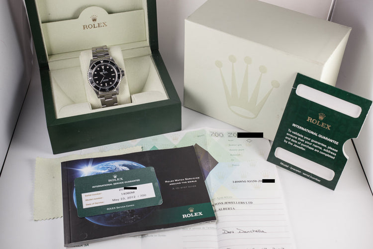 2006 Rolex Submariner 14060 with Box and Papers and Service Papers