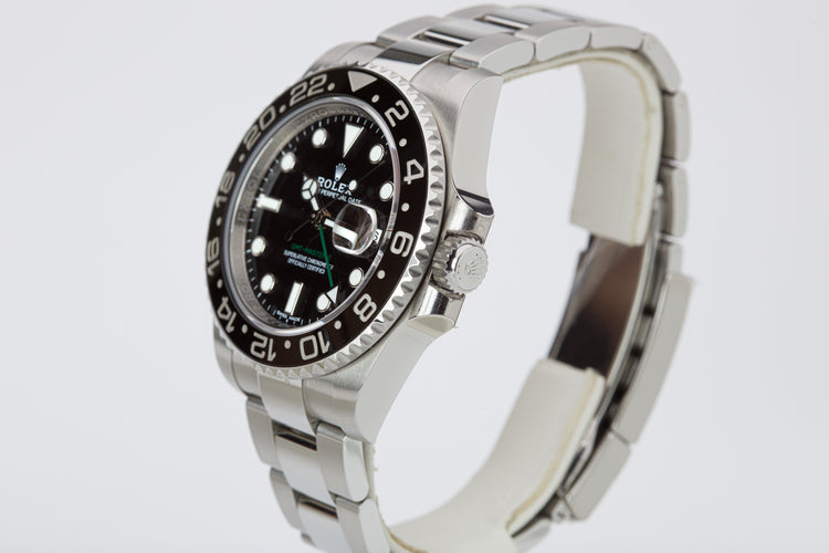 2018 Rolex GMT-Master II 116710LN with Box, Card & Chronotag
