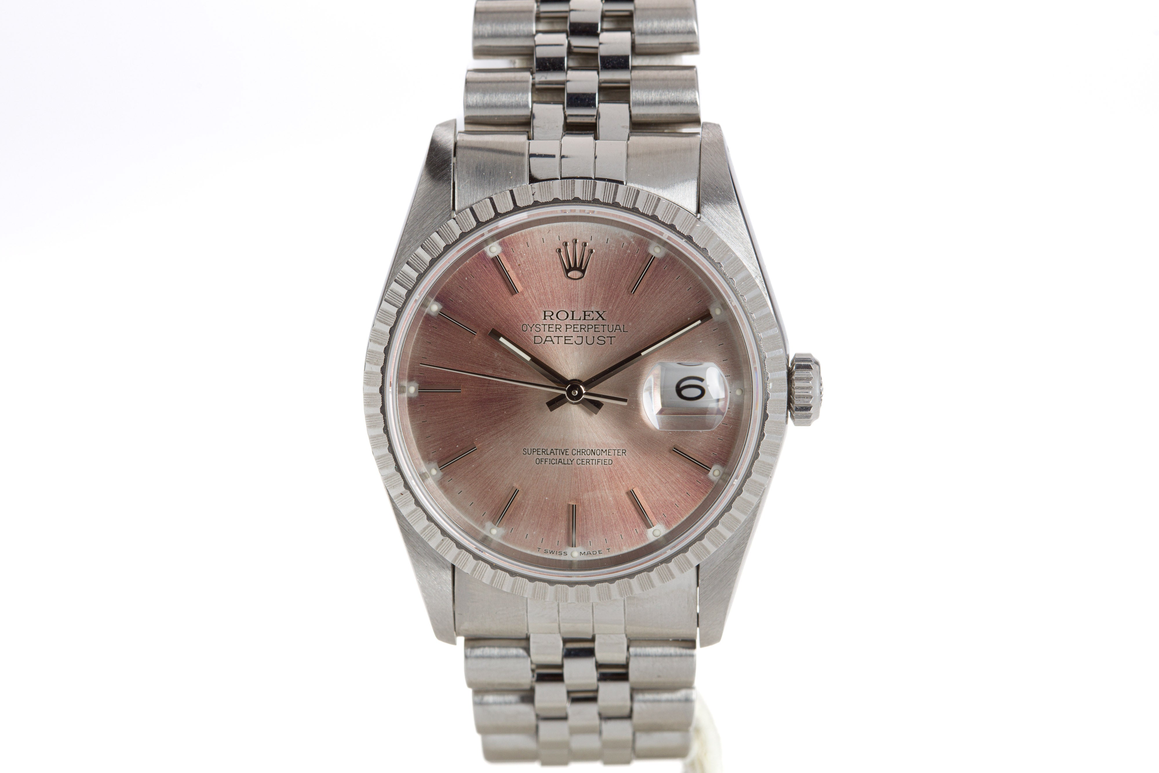hylde Skriv email analog HQ Milton - 1991 Rolex St/St Datejust 16220 Tropical Rose Dial Jubilee  Braclet, Inventory #A5020, For Sale
