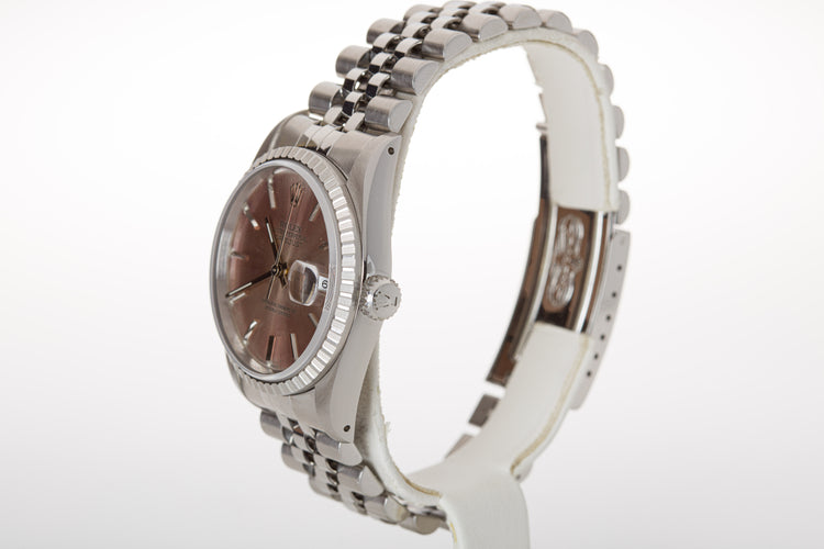 1991 Rolex St/St Datejust 16220 Tropical Rose Dial Jubilee Braclet