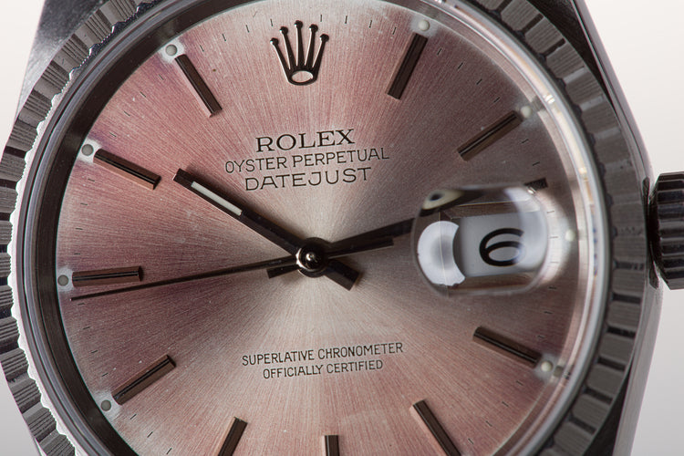 1991 Rolex St/St Datejust 16220 Tropical Rose Dial Jubilee Braclet