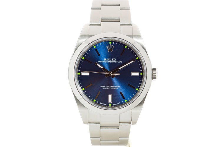 2017 Rolex Oyster Perpetual 114300 Blue Dial Box, Card Hangtag