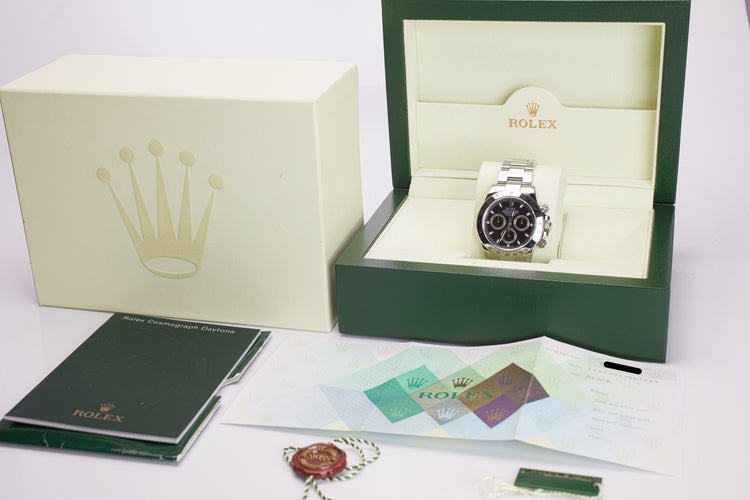 2007 Rolex Daytona 116520 Black Dial Box, Papers, Hangtags & Booklet