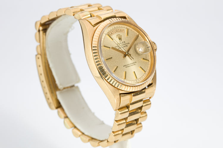 1970 Rolex Day-Date No Lume Pie Pan Dial Box, Hang Tags & Calendar