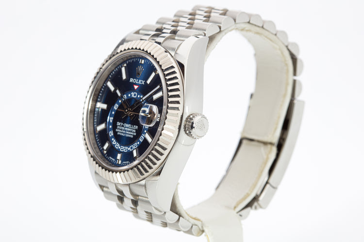 2022 Rolex Skydweller 326934 St/ST Blue Dial Box, Booklets, Card & Hangtags