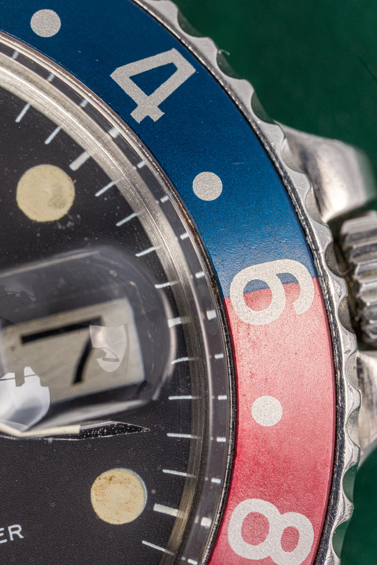 1978 Rolex GMT Master 1675 Faded Pepsi Bezel Creamy Lume Plots & Hands