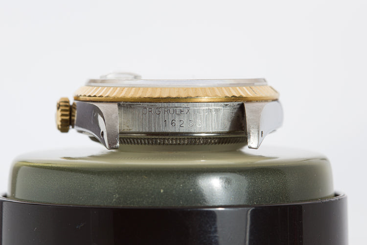 1990 Rolex 16233 Datejust Blue Diamond Vignette Dial Box, Tags & Papers