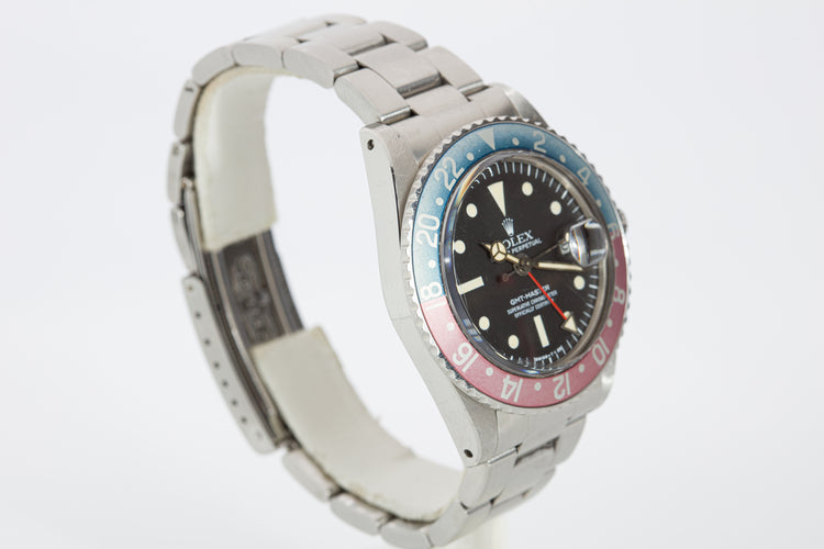 1976 Rolex GMT Master 1675 Radial Dial Pepsi Bezel