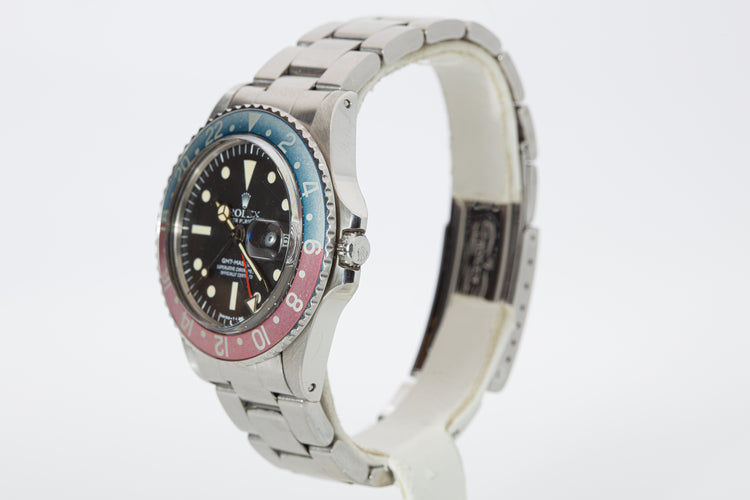 1976 Rolex GMT Master 1675 Radial Dial Pepsi Bezel