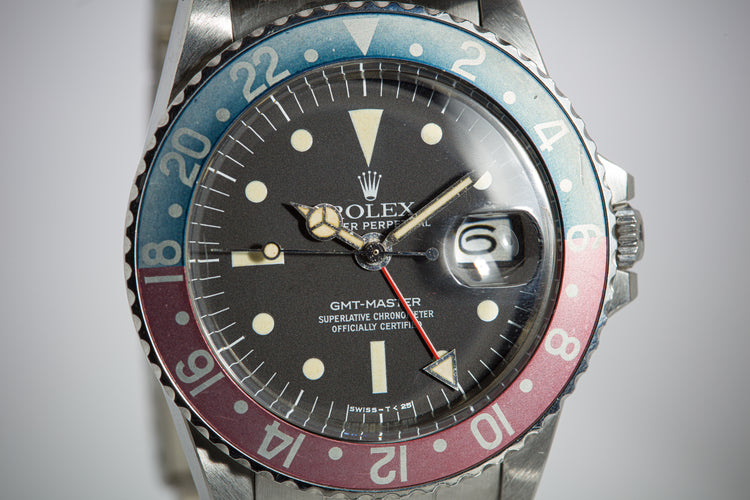 1976 Rolex GMT Master 1675 Radial Dial Pepsi Bezel