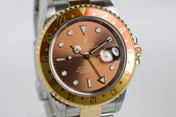 2005 Rolex 16713 "Root Beer" 18k/St GMT Master II Brown Dial