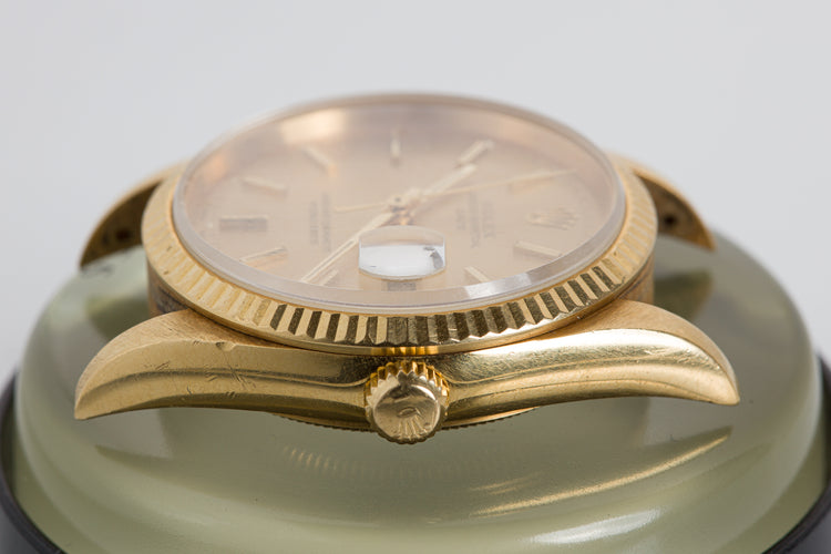 1990 Rolex 18k Date 15238 Champagne Dial Oyster Rivet bracelet W/ Box, Tags, Booklets