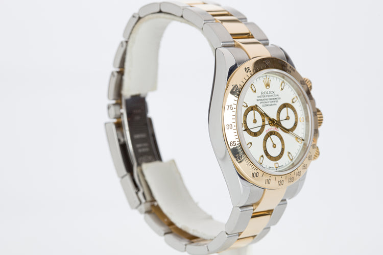 2003 Rolex 18k/ST Daytona 116523 White Dial Box And Papers