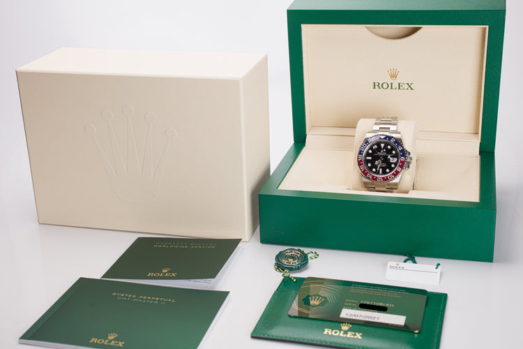 2021 Rolex St GMT Master II 126710BLRO Pepsi Oyster Bracelet Box, Card, Tags