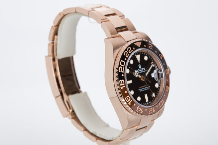 2022 Rolex 18k Rose Gold GMT Master II 126715CHNR Box, Card Booklets & Tags