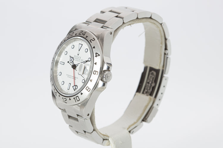 1999 Rolex Explorer II 16570 Polar Swiss Only Dial