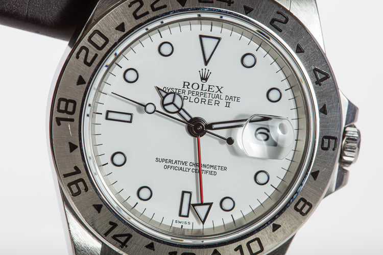 1999 Rolex Explorer II 16570 Polar Swiss Only Dial