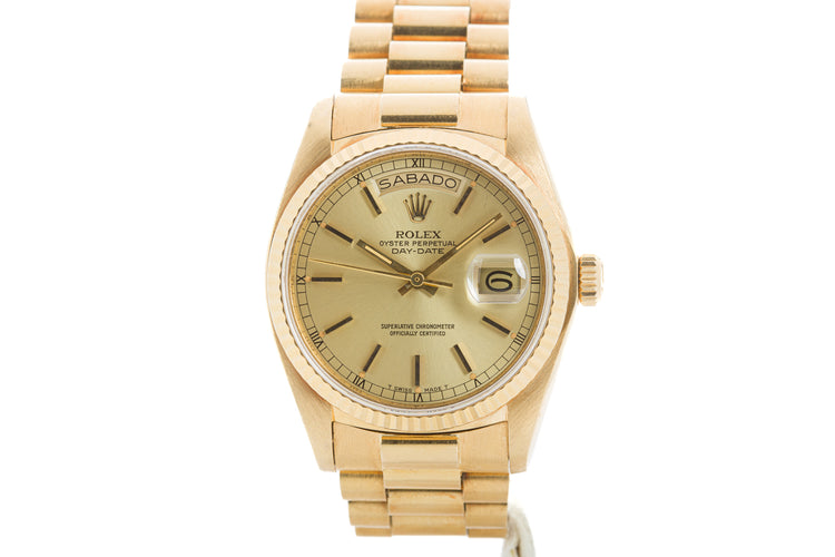 1980 Rolex Day-Date 18038 Champagne Dial Box, Papers, Booklet & Hangtags