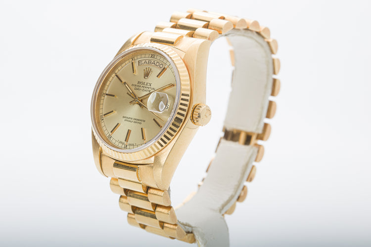 1980 Rolex Day-Date 18038 Champagne Dial Box, Papers, Booklet & Hangtags