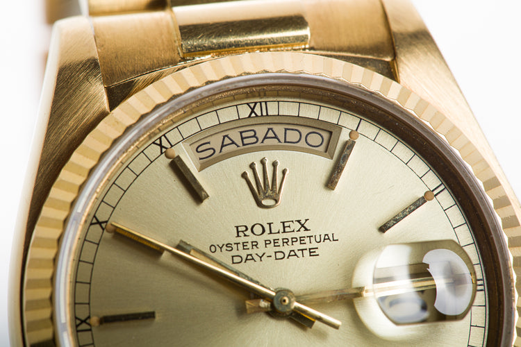 1980 Rolex Day-Date 18038 Champagne Dial Box, Papers, Booklet & Hangtags
