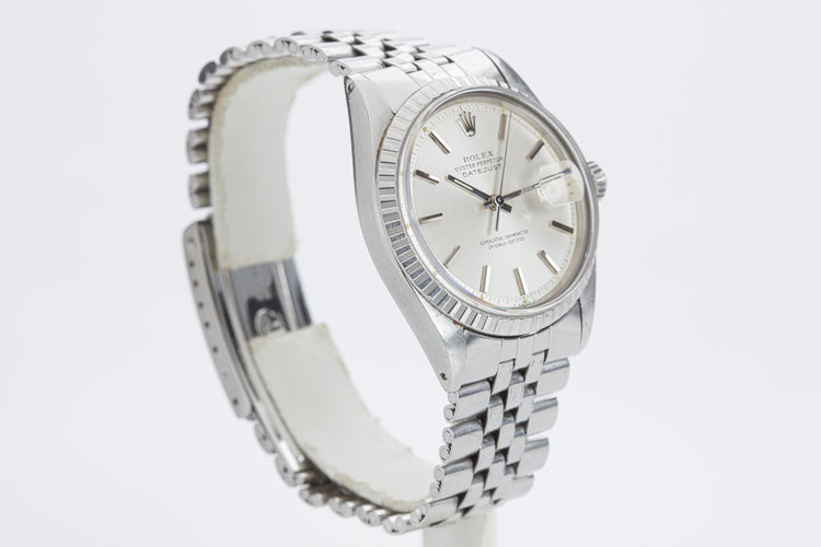 1973 Rolex 1603 Silver Pie Pan Stick Dial