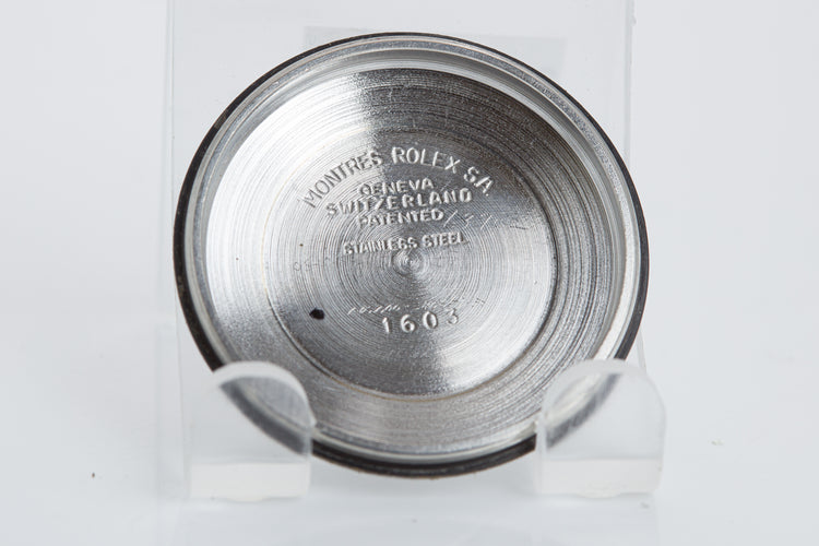 1973 Rolex 1603 Silver Pie Pan Stick Dial