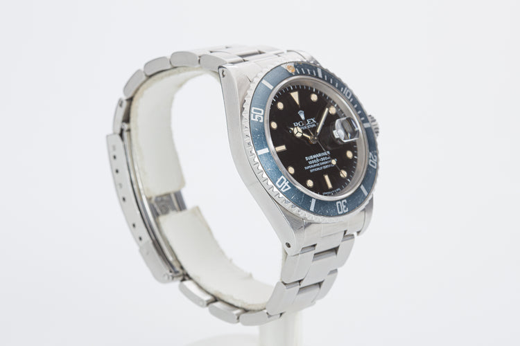 1986 Rolex Submariner 168000 With Box & Service Papers