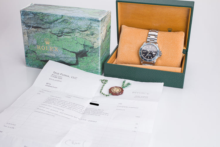 1986 Rolex Submariner 168000 With Box & Service Papers