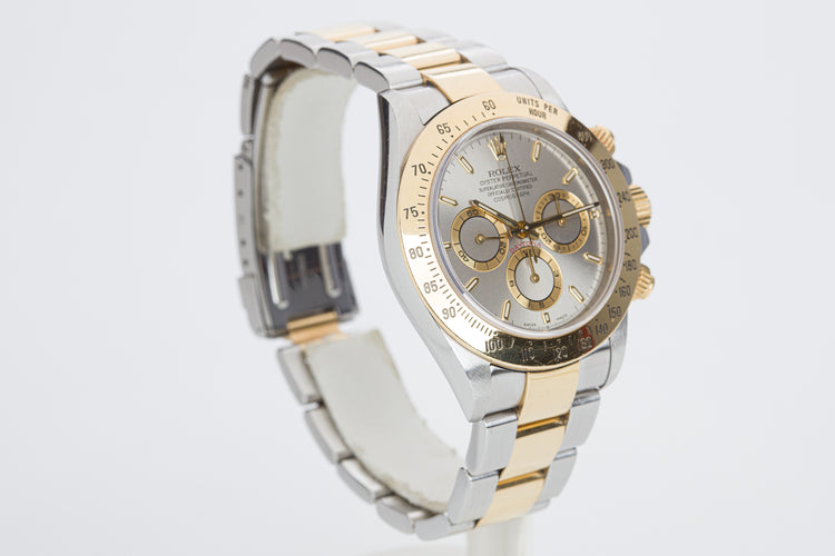 1999 Rolex Daytona 16523 18k/st Gray Dial Box, Booklets, Hangtag