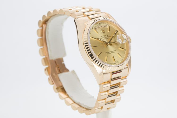 1989 Rolex Day-Date 18238 Champagne Dial with Box and Papers