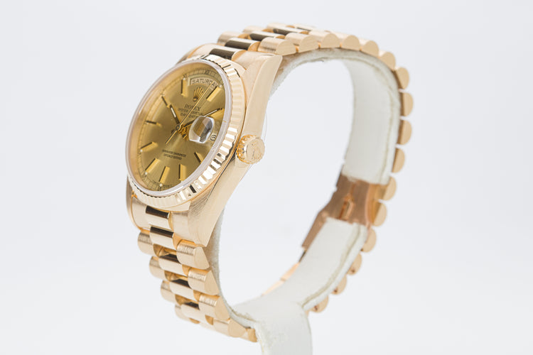 1989 Rolex Day-Date 18238 Champagne Dial with Box and Papers