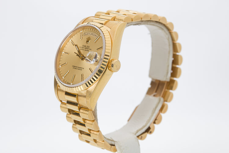 1995 Rolex 18238 Day-Date Gold Tapestry Dial