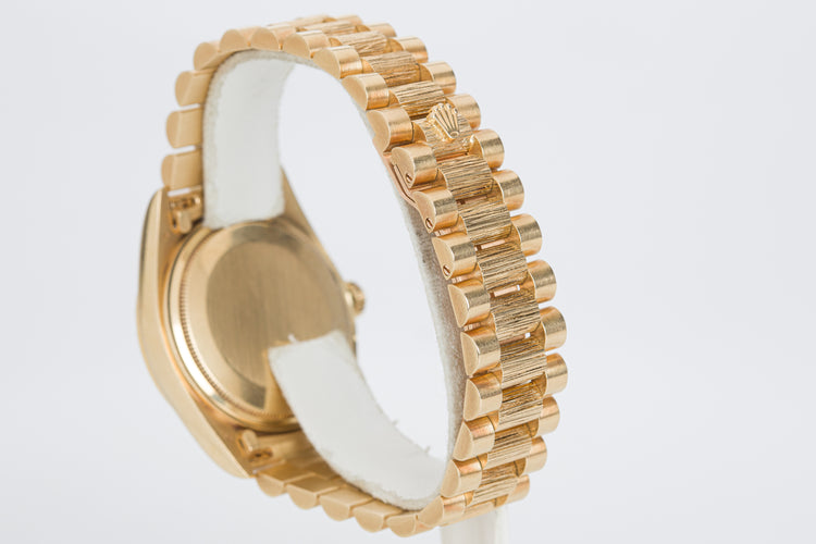 1979 Rolex 18038 Day-Date Bark Finish Champagne Diamond Dial