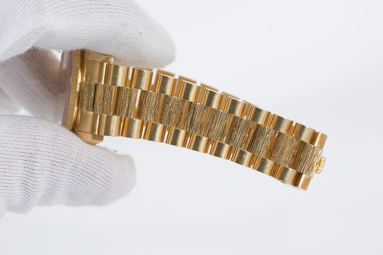 1979 Rolex 18038 Day-Date Bark Finish Champagne Diamond Dial